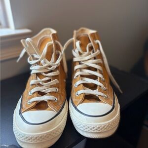 Mustard high top converse